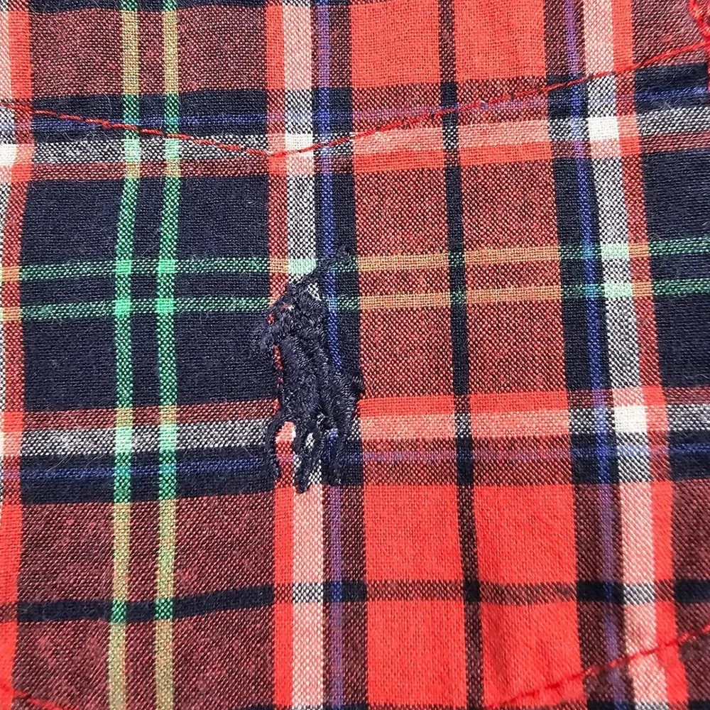 VIntage Y2K Ralph Lauren Button Down Plaid Preppy‎ Pony Logo Shirt Boys 3-6M